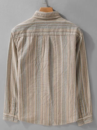 Vintage Woven Striped Trendy Youth Shirt