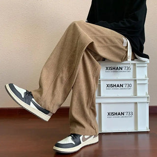 Multi-Pockets Drawstring Wide Sweatpants