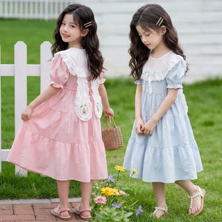 Princess Lace Flower Trim Cake Dress