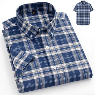 Elegant Designer Short Sleeve Plaid Shirts - Epictzar Intl.