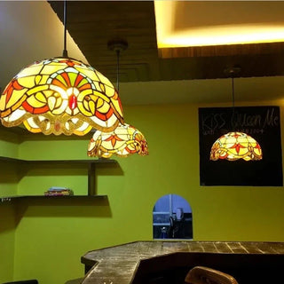 Handmade Peacock Tiffany Pendant Hanging Lamp