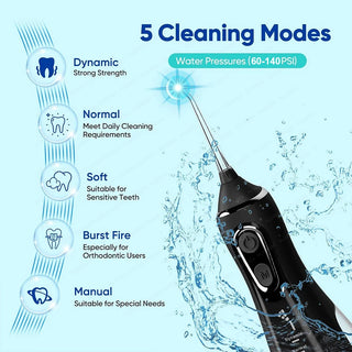 Oral Irrigator Portable Water Flosser Dental Pick 5 Modes 360° Rotated Jet For Cleaning Teeth Thread Floss Mouth Washing Machine
