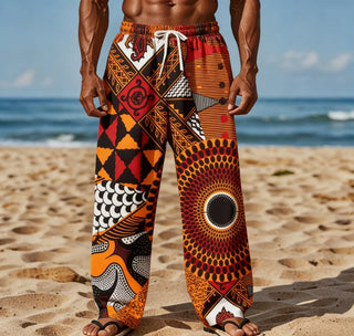 African Men Tribal Print Casual Pants