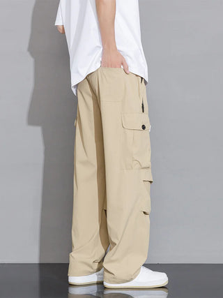 Multi-Pockets Ice Silk Cooling Pants