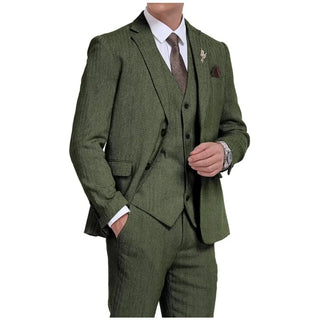 Men's Retro Wrinkle-Resistant 3-Pcs Suit