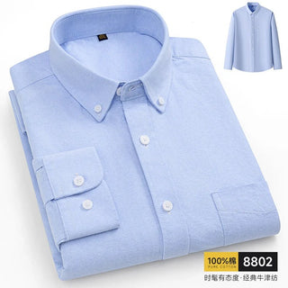 Solid Color 100% Pure Cotton Men Oxford Shirt - Epictzar Intl.