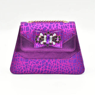 Purple Shoe and Bag Set for Party in Women Italian Shoe and Bag 2024 High Quality Elegant Heeled Shoes for Women African Pumps