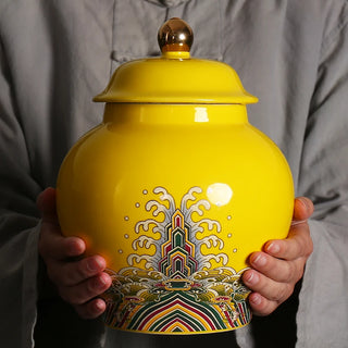 Enamel Colored Ceramic Storage Jar