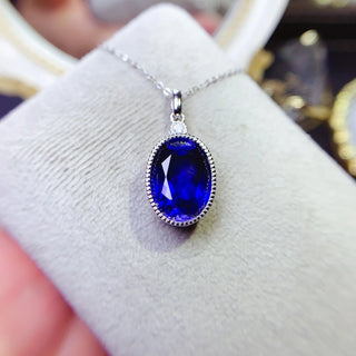 Natural Sapphire Sterling Silver Pendant