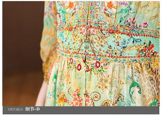 Luxury Silk Vintage Print Evening Party Dress - Epictzar Intl.