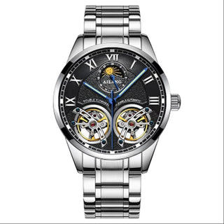 AILANG Original Design men's Double Flywheel Automatic Mechanical Watch Fashion Leisure Business Luxury Clock