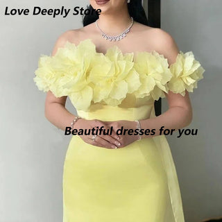 Elegant Flower Pleated Evening Dress