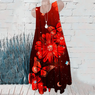 Loose Floral 3D Print Pattern Dress