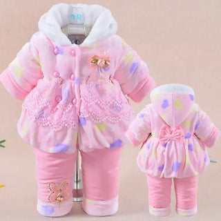 Toddler Girls Cotton Hooded Coat Sets