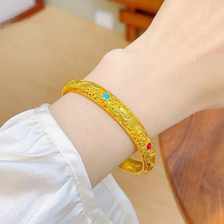 Chinese Style Real Gold Bangles