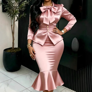 Single Breasted Mermaid Matching Skirt Sets