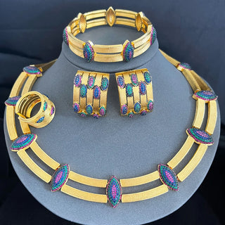 Classics 4pcs 2 Rows Jewelry Set