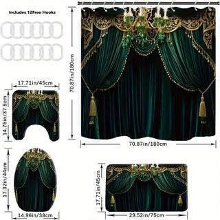 Luxury Velvet Shower Curtain Set
