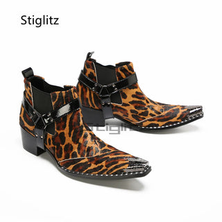Slip On Buckle Strap Ankle Boots