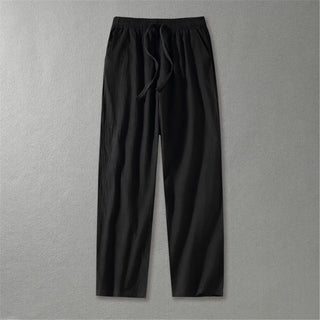 Men Fashion Elastic Waist Linen Pants