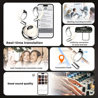 Real-Time AI Translation Earbuds,144 Language Translator Bluetooth Headset,  Sports Wireless headphones, for Travel, Business