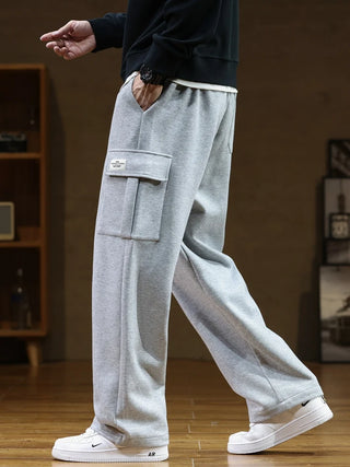 Men Multi-Pockets Drawstring Sweatpants