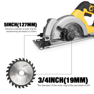 EGOD 5 Inch Brushless Electric Circular Saw Lithium Battery Powered Handheld Miter Saw Power Tools For Dewalt 20V Battery Pin