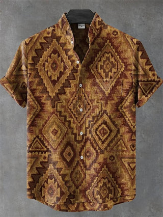 Men's Striped Linen Short Sleeve Shirt - Epictzar Intl.