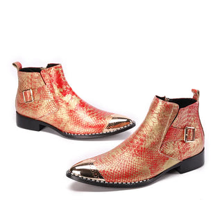 Luxury Genuine Leather Pointed Ankle Boots