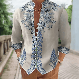 Digital Printing Fashion Trend Men's Linen Shirt - Epictzar Intl.