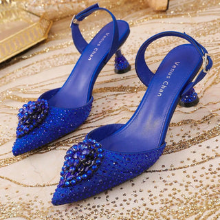 Italy-Inspired Rhinestone Design Sandals