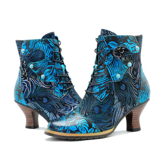 Comfortable Genuine Leather Lace Up Short Boots