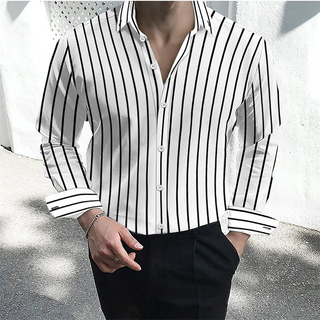 Men's Formal Long-sleeve Striped Shirt