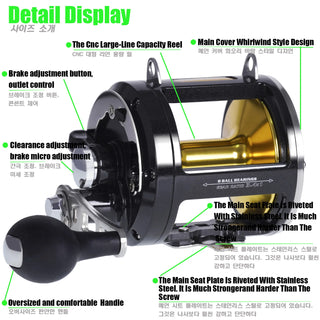 Alloy Body Saltwater Trolling Drum Fishing Reel - Epictzar Intl.