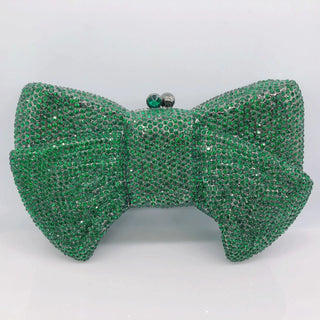 Luxury Designer Stone Bow Clutch Purse