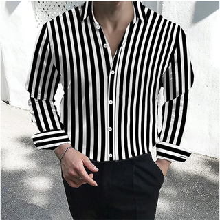 Men's Formal Long-sleeve Striped Shirt