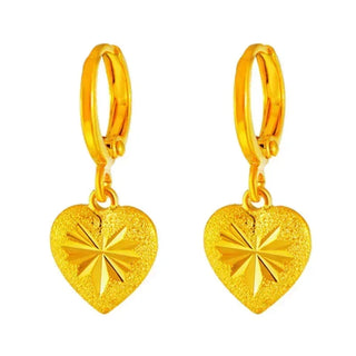 Lovers Stars 999 Real Gold Earrings