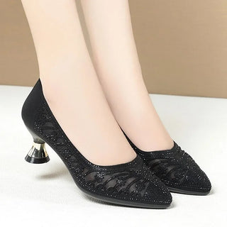 Cute Square Heel Mesh Shoes