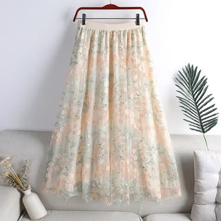 Vintage Embroidery Ethnic Style Party Skirt