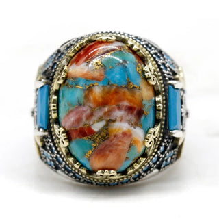Handmade Natural Oyster Turquoise Ring