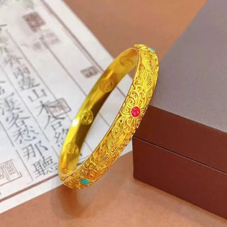 Chinese Style Real Gold Bangles