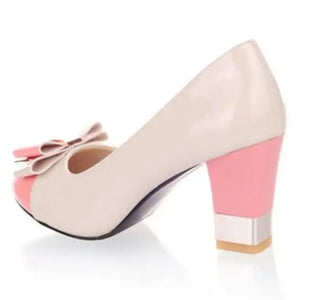 Women Pumps Thick High Heels Shoe