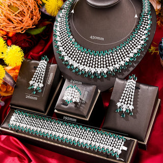 Missvikki Luxury Big 4PCS Jewelry Sets for Women Daily Shiny Trendy Original Girl Gift Bloom High Quality Bridal Accessories