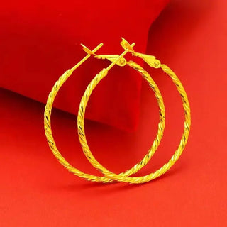 Women's 24K Gold Earrings 4 - 4.5cm Diameter - Epictzar Intl.