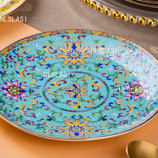Elegant Palace-Style Ceramic Dinner Plate