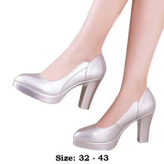 Elegant High Heel Platform Leather Shoe