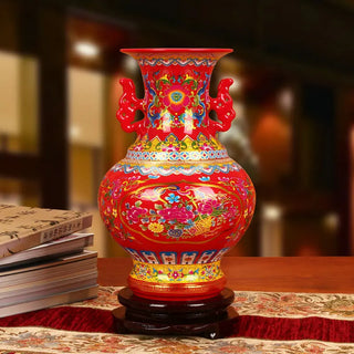 Crystal Glazed Pomegranate Ceramic Vase