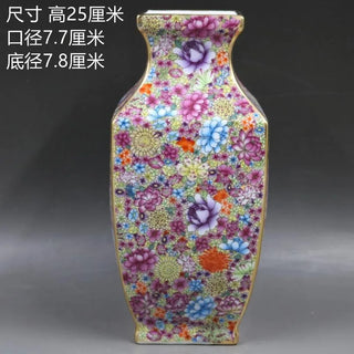 Antique Porcelain Enamel Painting Square Vases