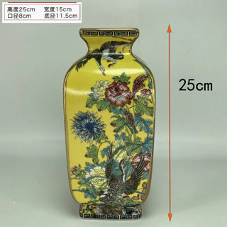 Antique Porcelain Enamel Painting Square Vases