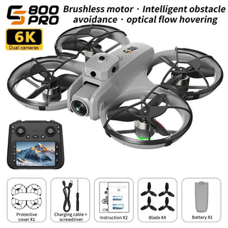 ES800 Pro Mini Drone 8K Professional HD Camera Brushless WiFi FPV Dron Obstacle avoidance Screen Helicopters Quadcopter Boy Toys